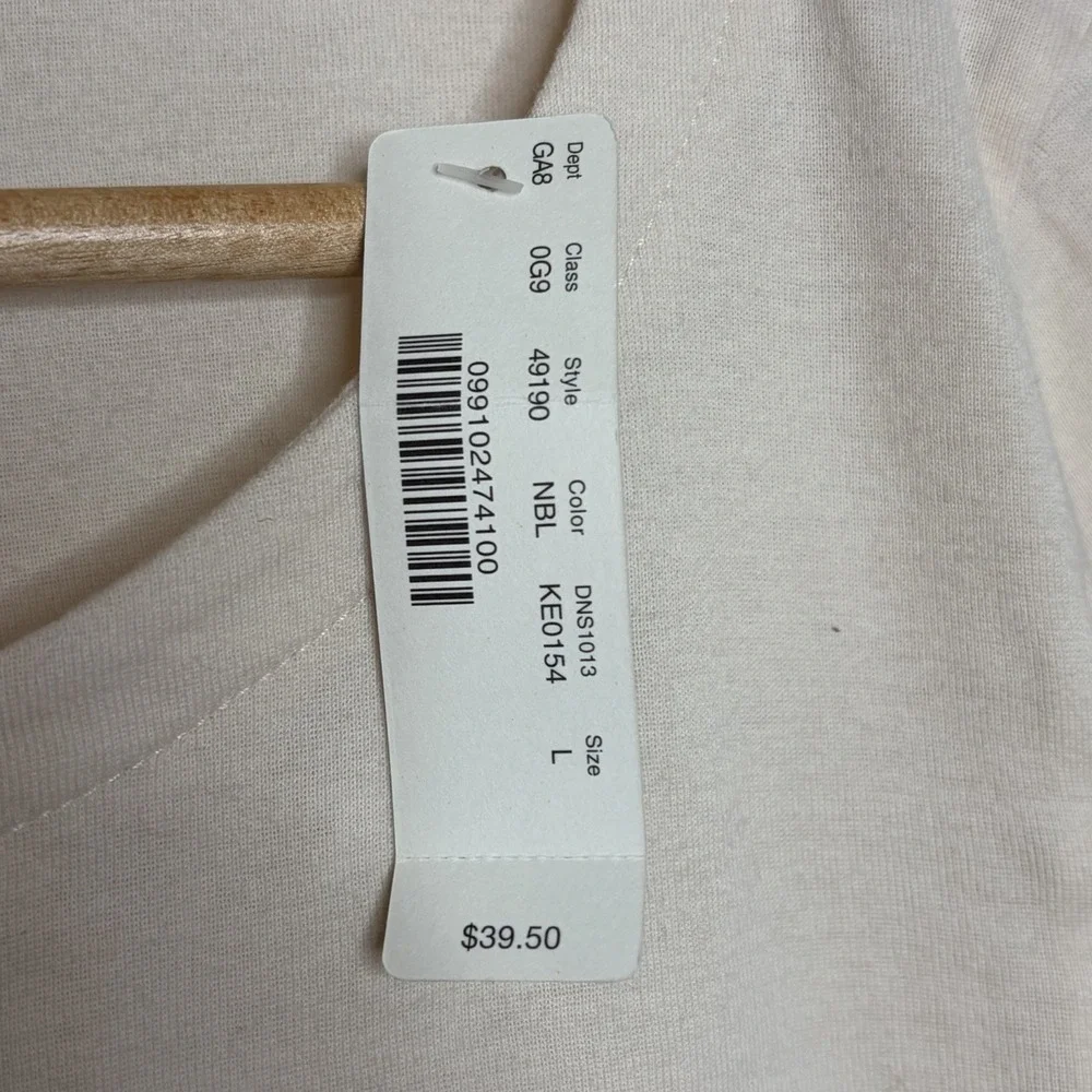 J Crew Colorblock 3/4 Sleeve Perfect Fit Tee Womens L Minimalist Cotton T-Shirt